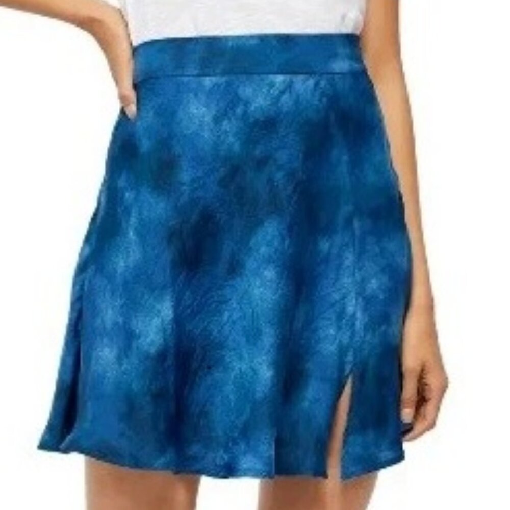 Free People Women's Martine Flirt Tie Dye Mini A-Line Skirt, Navy Blue, Size 2